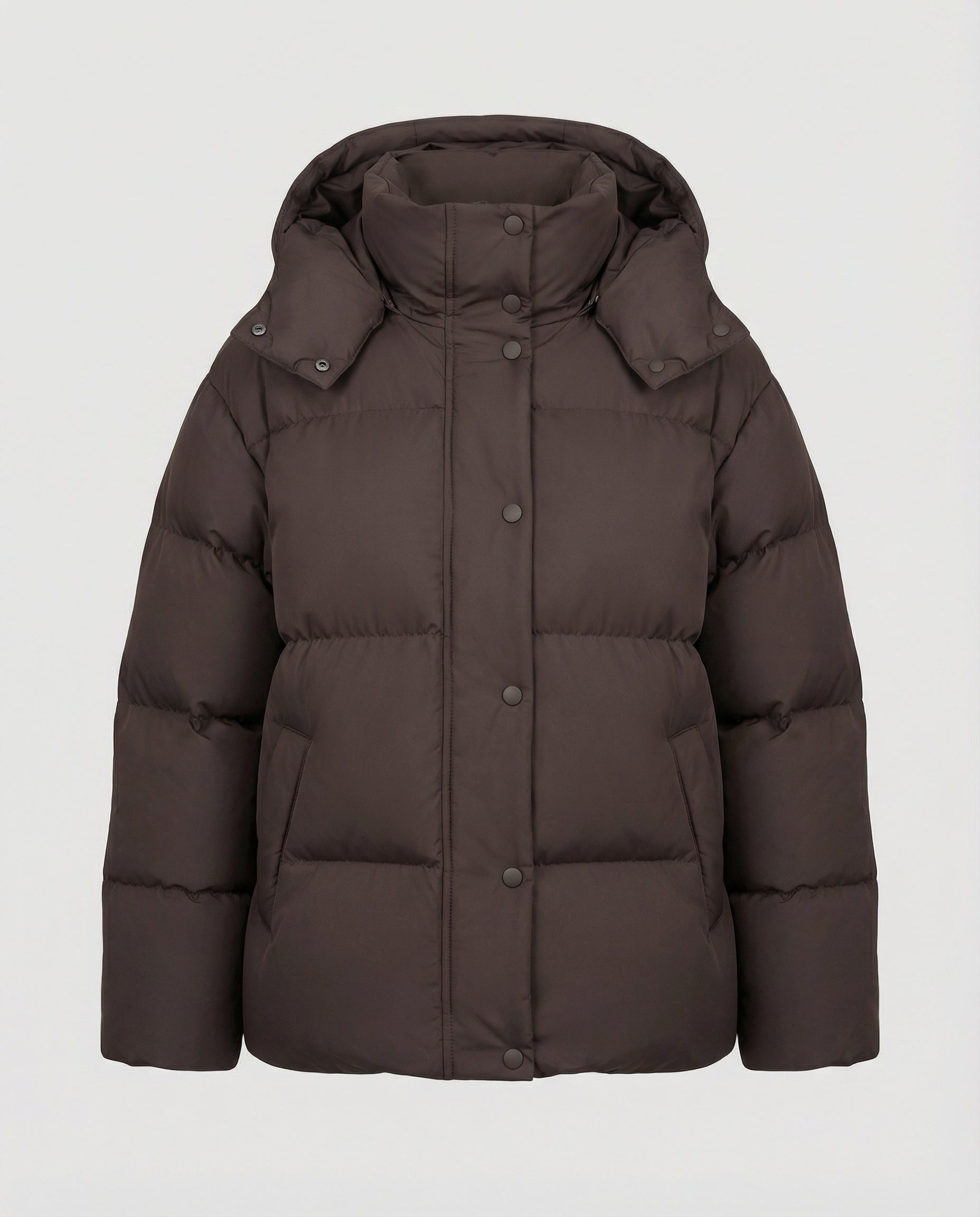oversized puffer jacket with insulated design, high collar, and relaxed fit