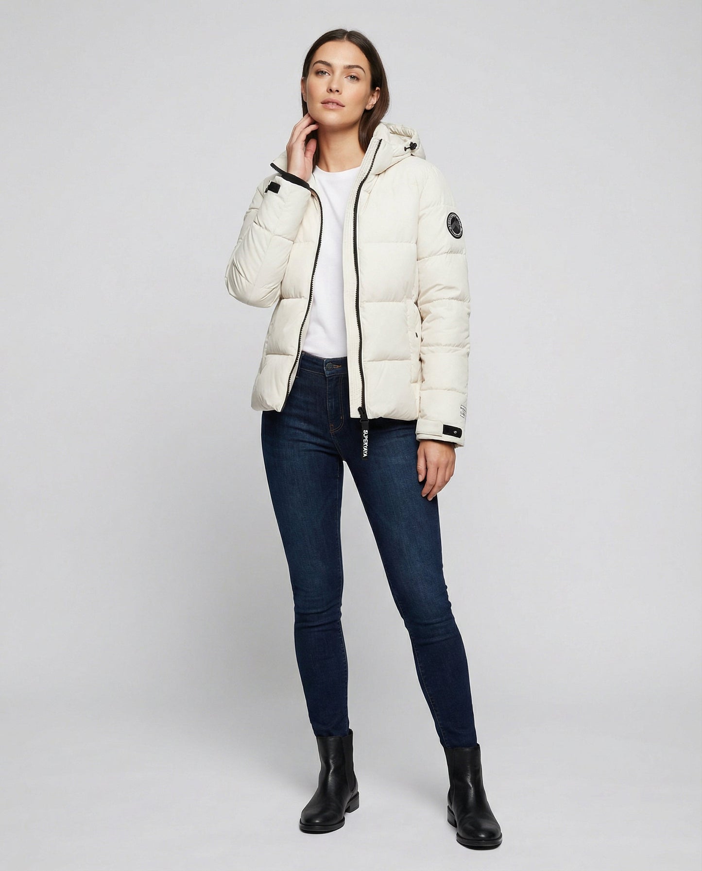 lightweight feather down jacket with insulated design and high neckline