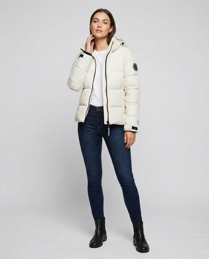 lightweight feather down jacket with insulated design and high neckline
