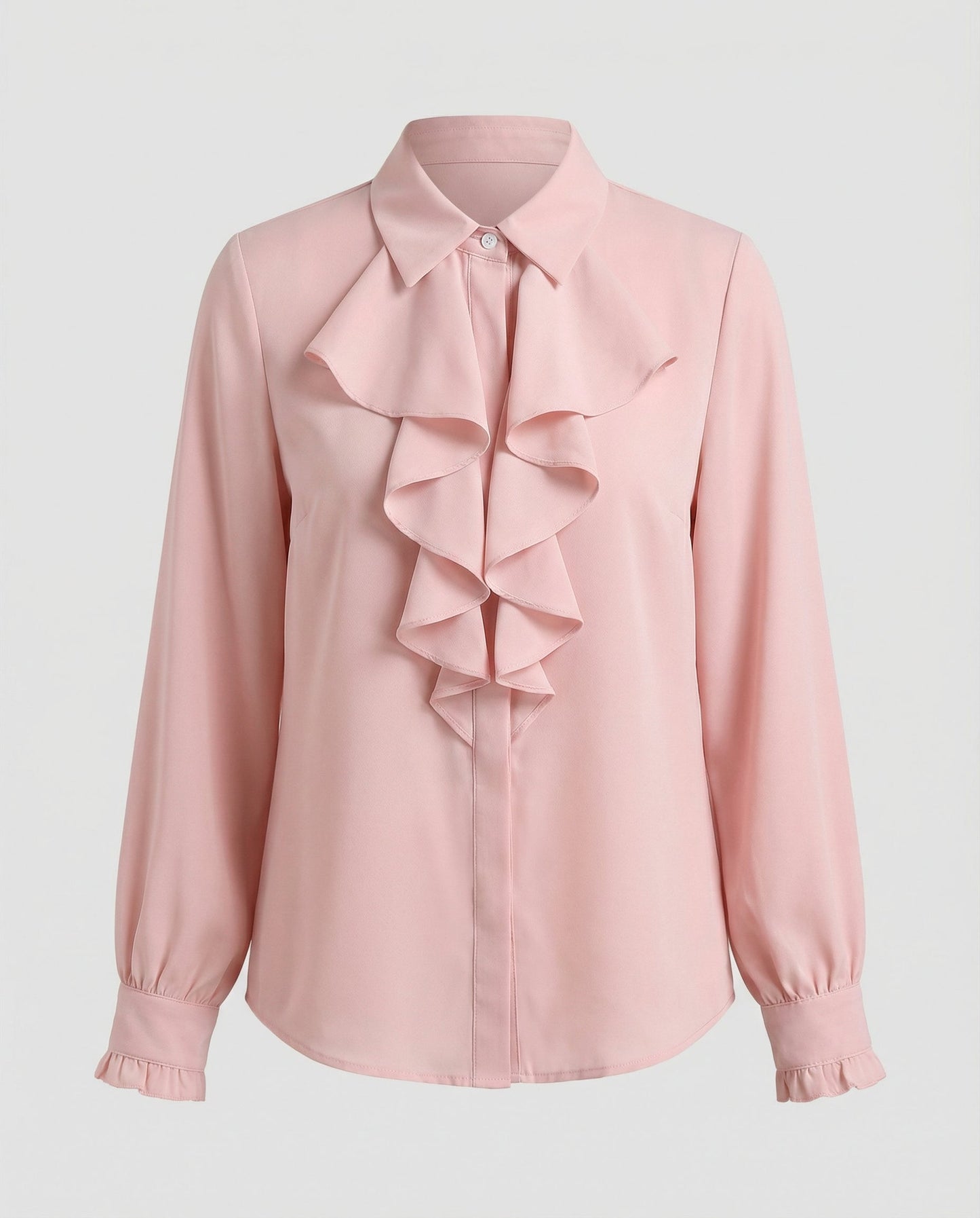 ruffle blouse with elegant feminine fit and decorative detailing