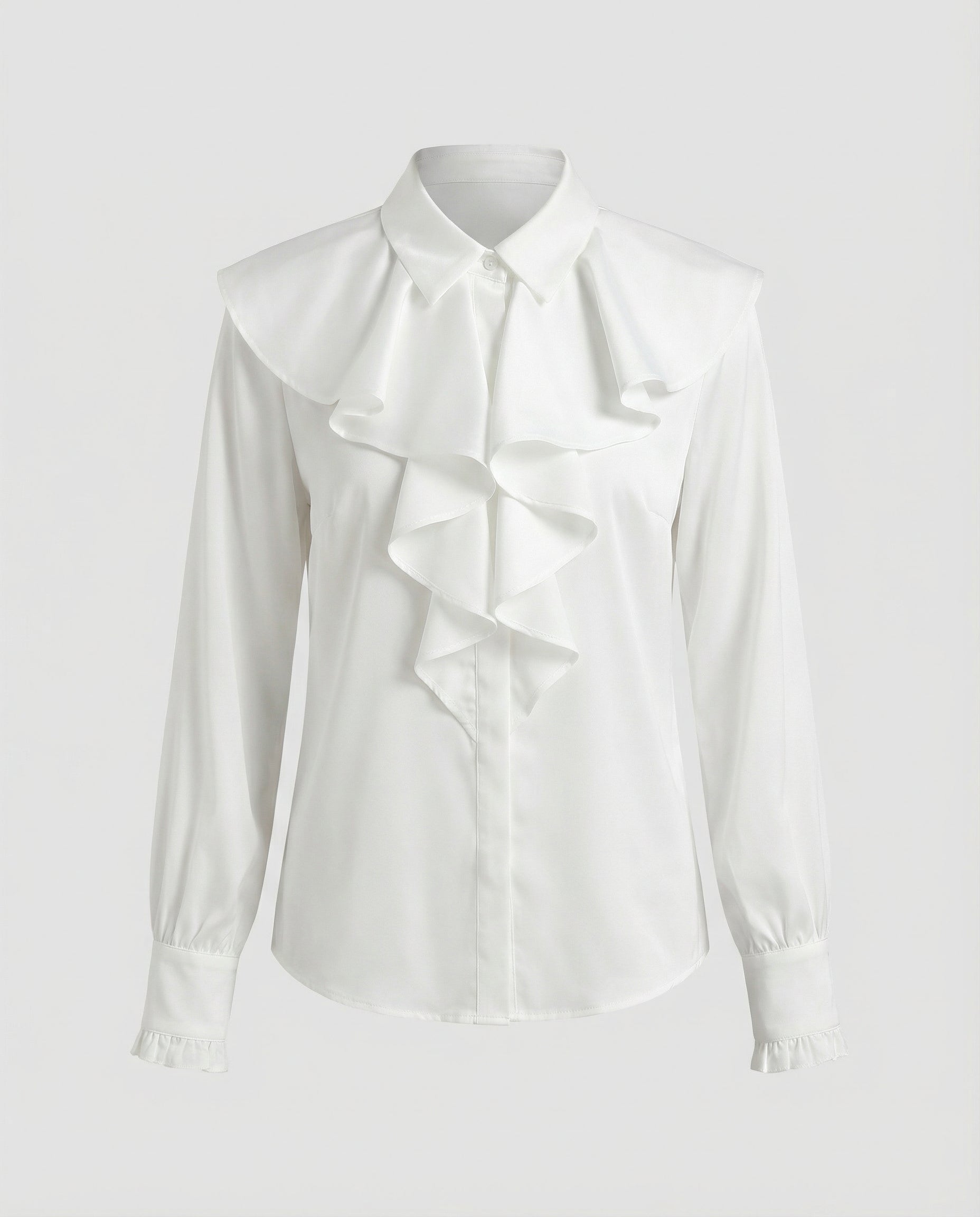 ruffle blouse with elegant feminine fit and decorative detailing