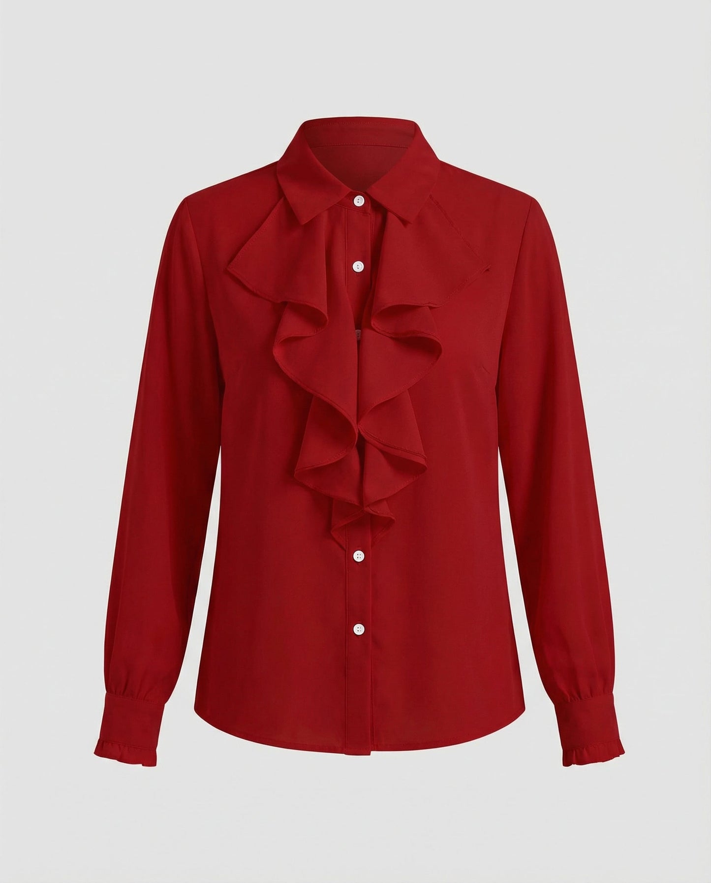 ruffle blouse with elegant feminine fit and decorative detailing