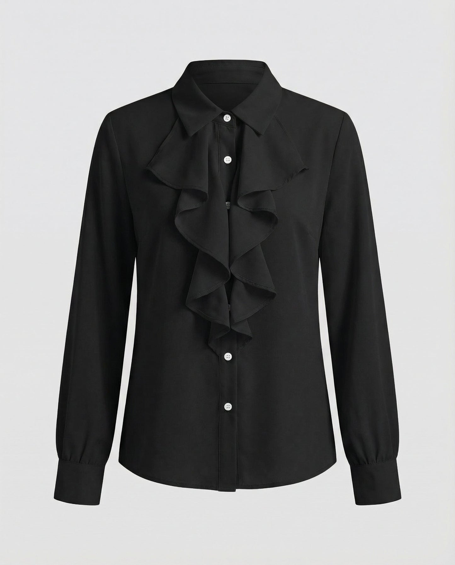 ruffle blouse with elegant feminine fit and decorative detailing
