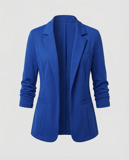 Woman wearing a fitted blazer