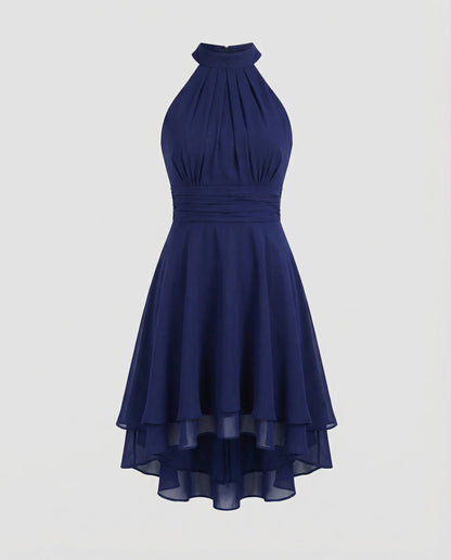 ruffle summer dress with light flowing silhouette and feminine detailing