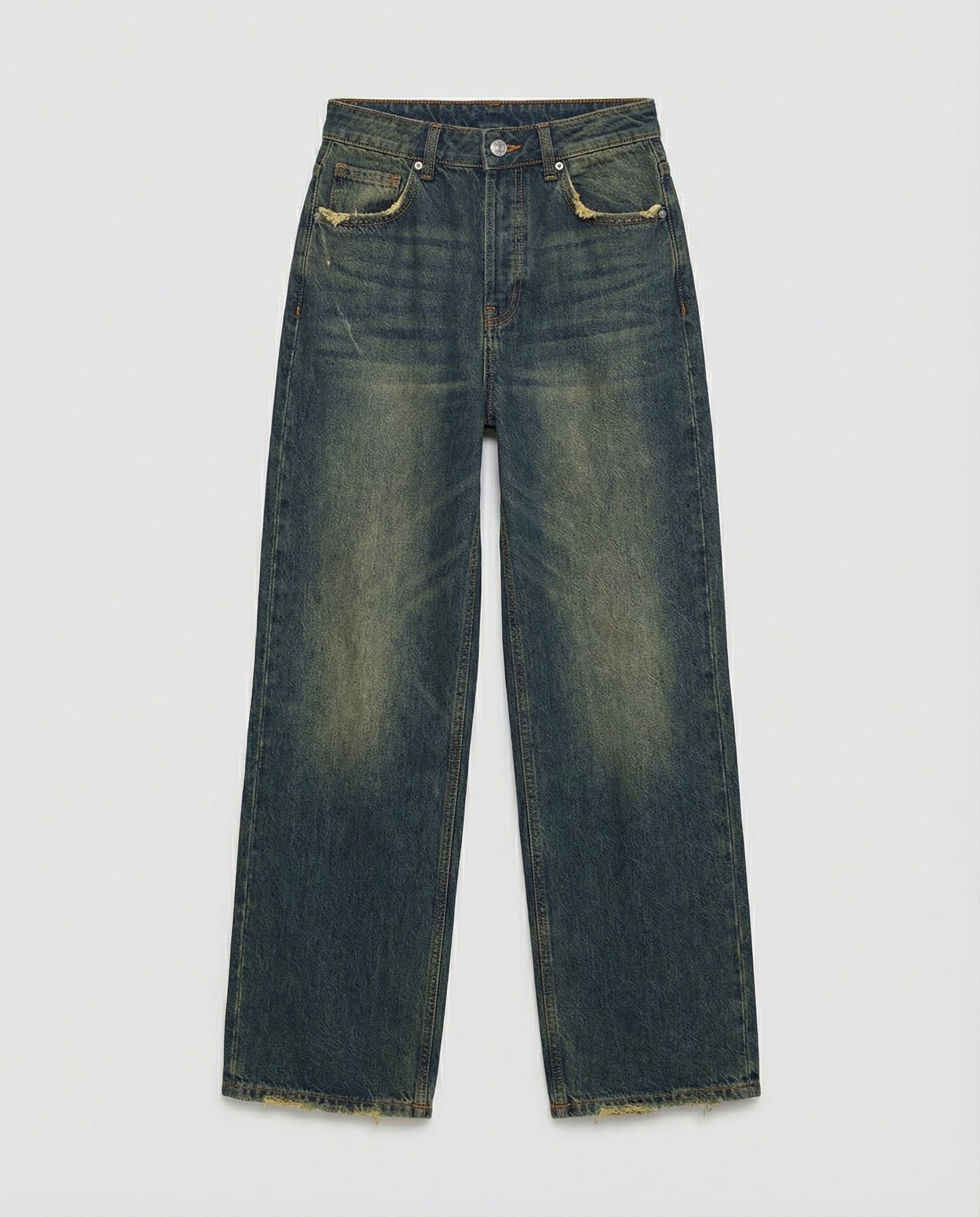 vintage baggy jeans with relaxed retro fit and high-rise waist