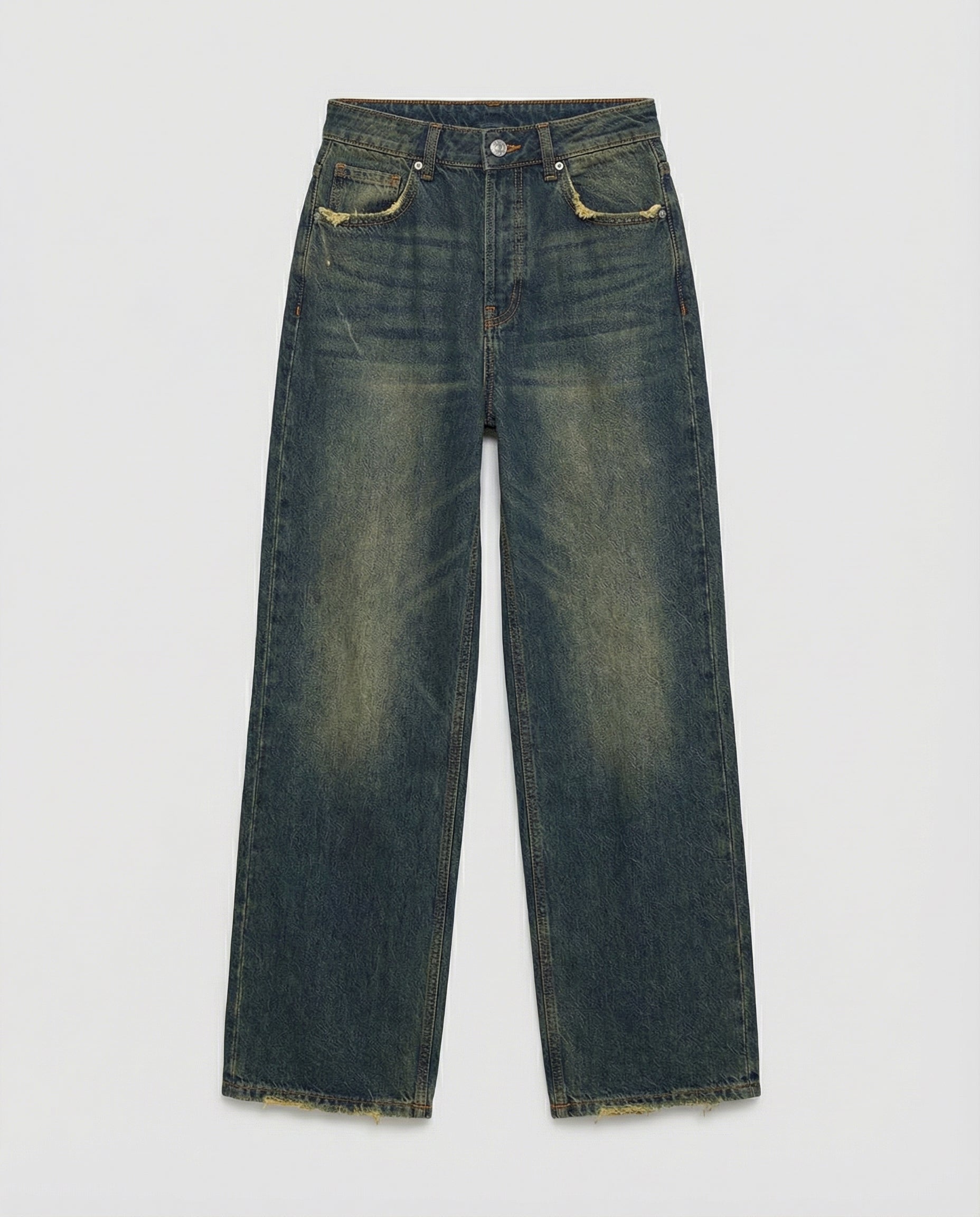 vintage baggy jeans with relaxed retro fit and high-rise waist