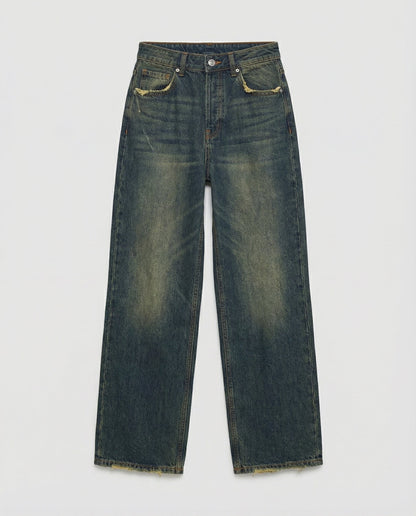 vintage baggy jeans with relaxed retro fit and high-rise waist