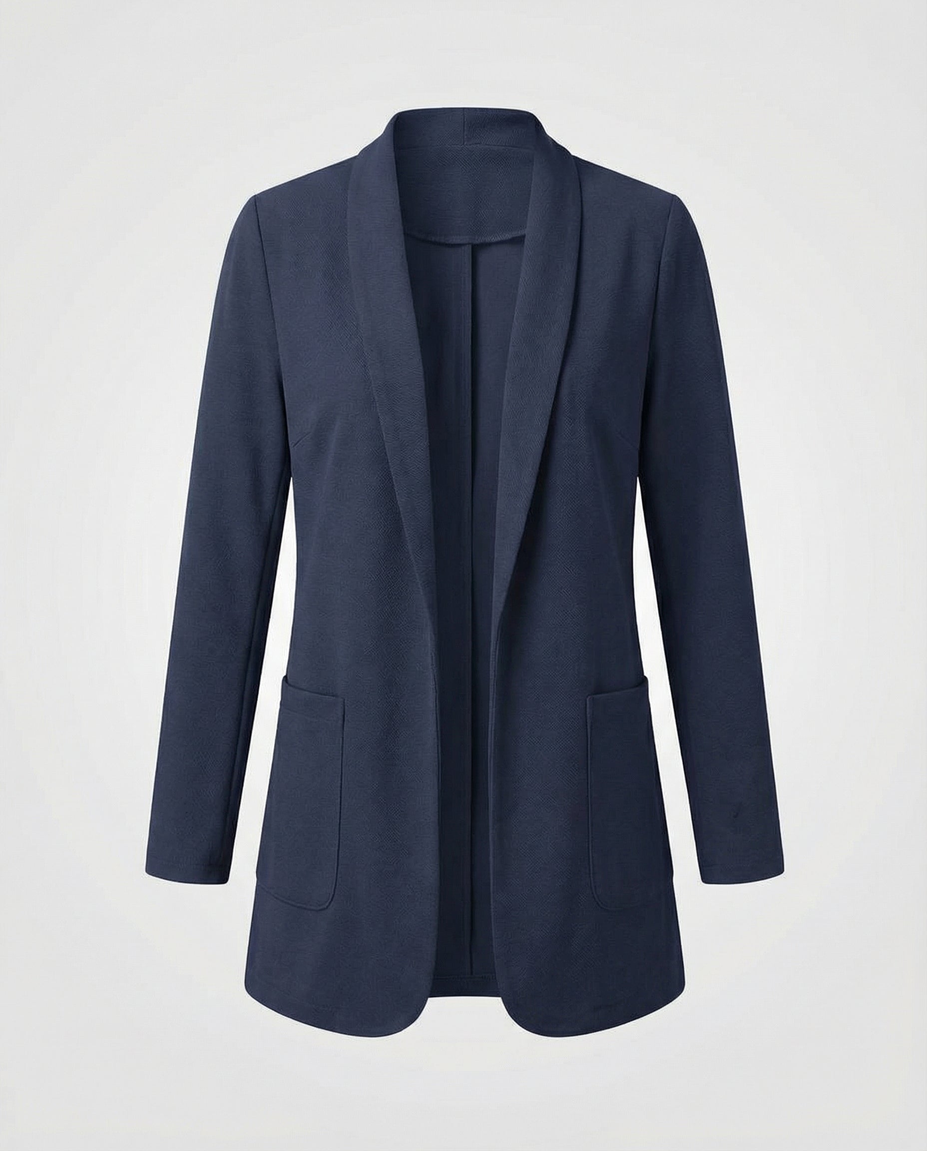 fitted elegant blazer with open-front design and tailored silhouette