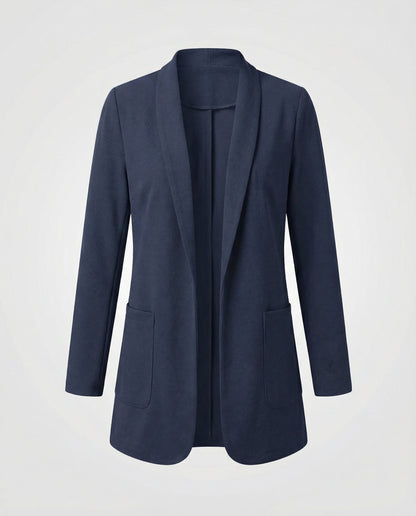 fitted elegant blazer with open-front design and tailored silhouette