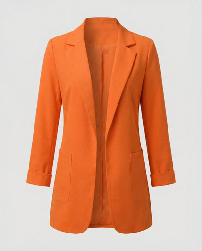 fitted elegant blazer with open-front design and tailored silhouette