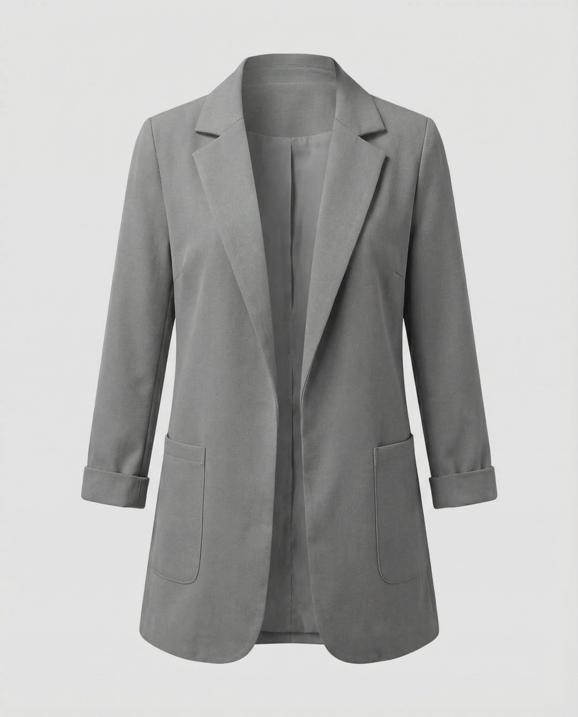 slim-fit blazer with tailored structured design and classic button front
