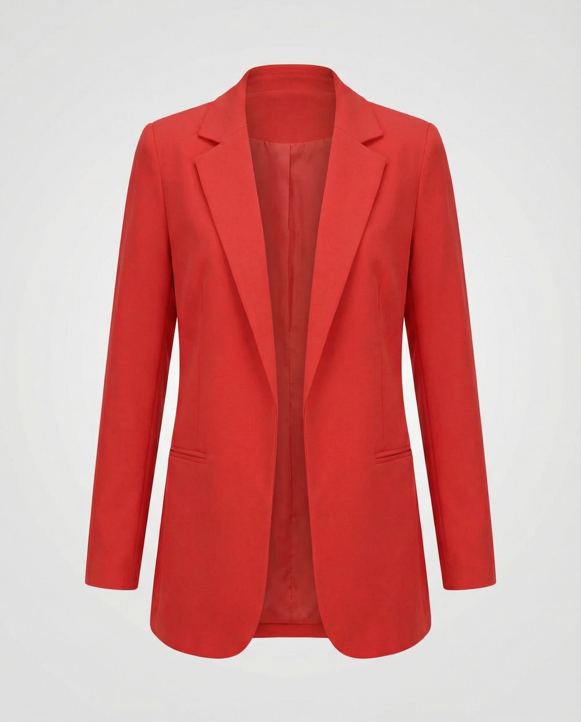 fitted elegant blazer with open-front design and tailored silhouette