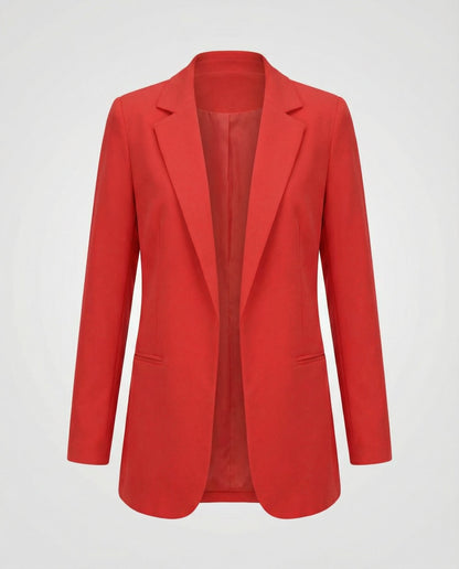 slim-fit blazer with tailored structured design and classic button front