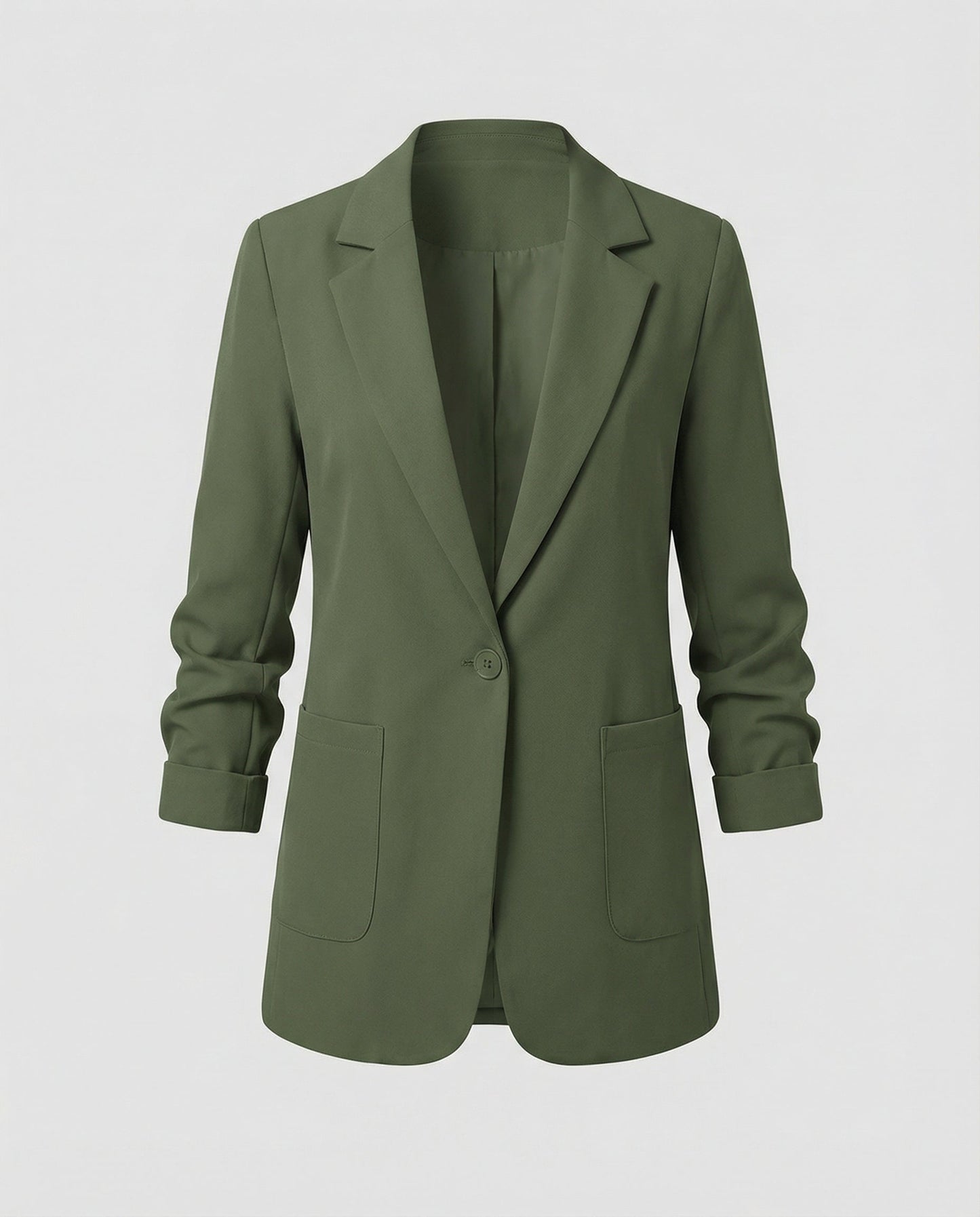 slim-fit blazer with tailored structured design and classic button front