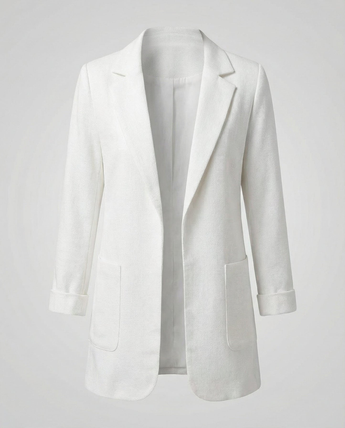 slim-fit blazer with tailored structured design and classic button front