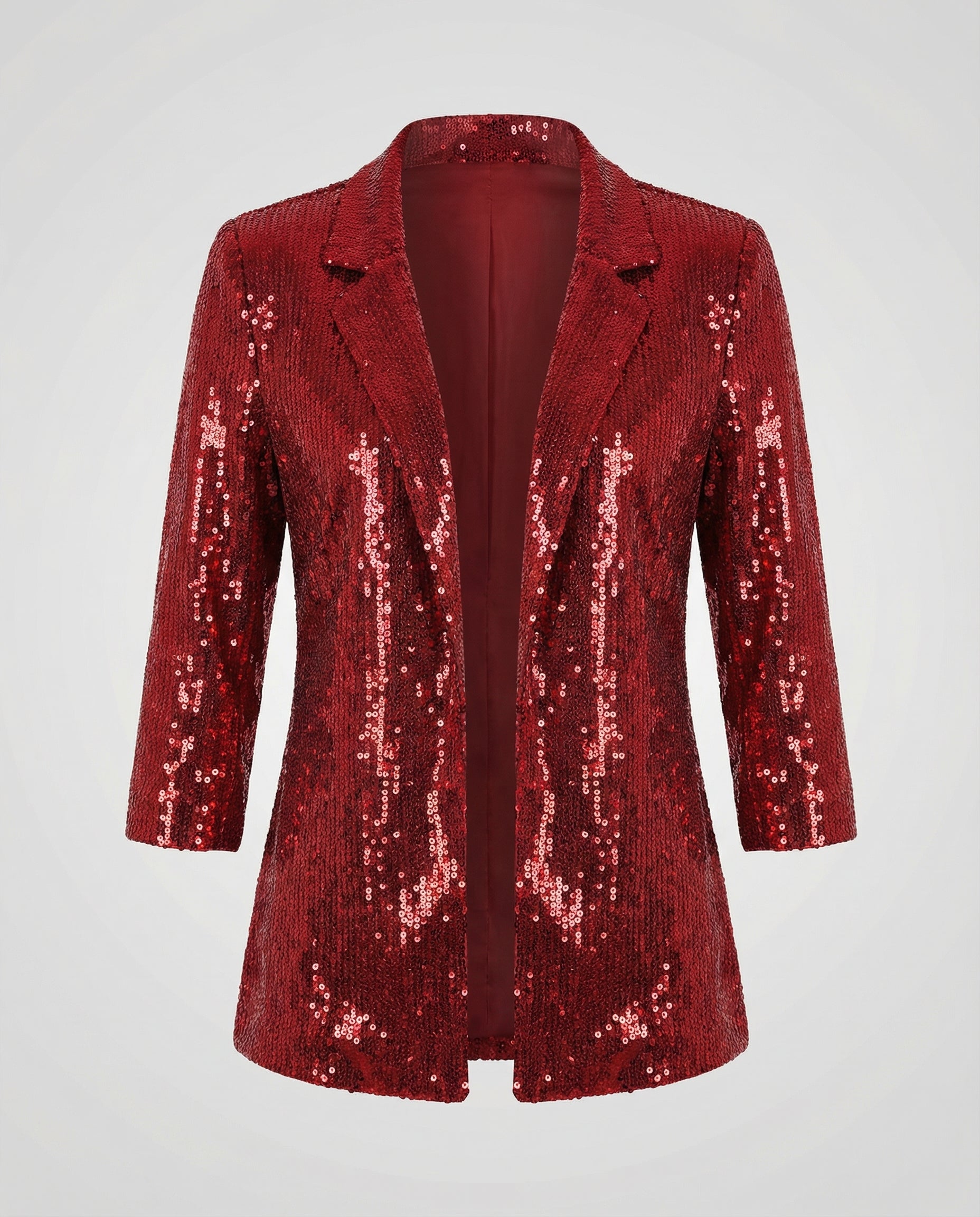 sequin blazer with elegant statement fit and structured silhouette
