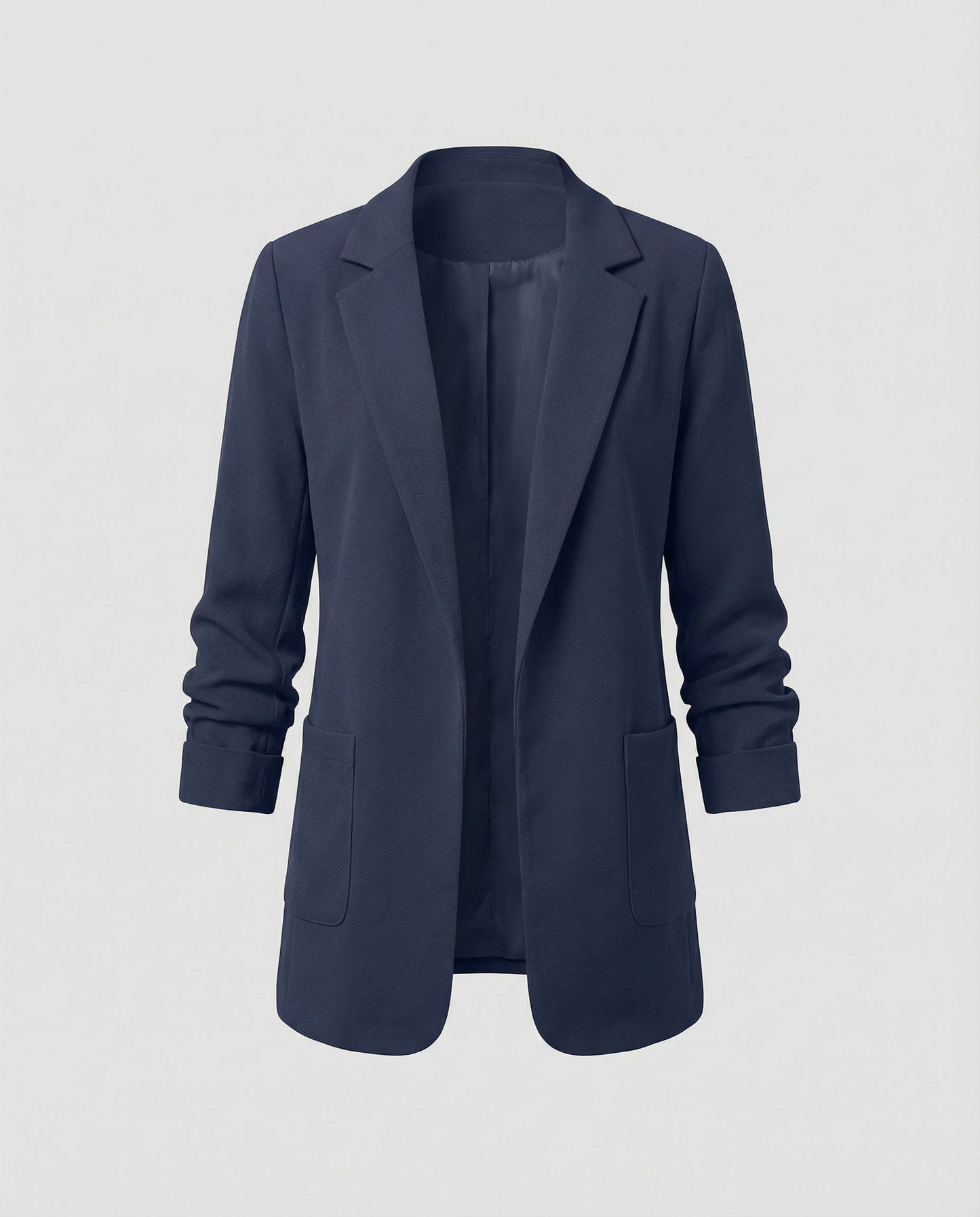 slim-fit blazer with tailored structured design and classic button front